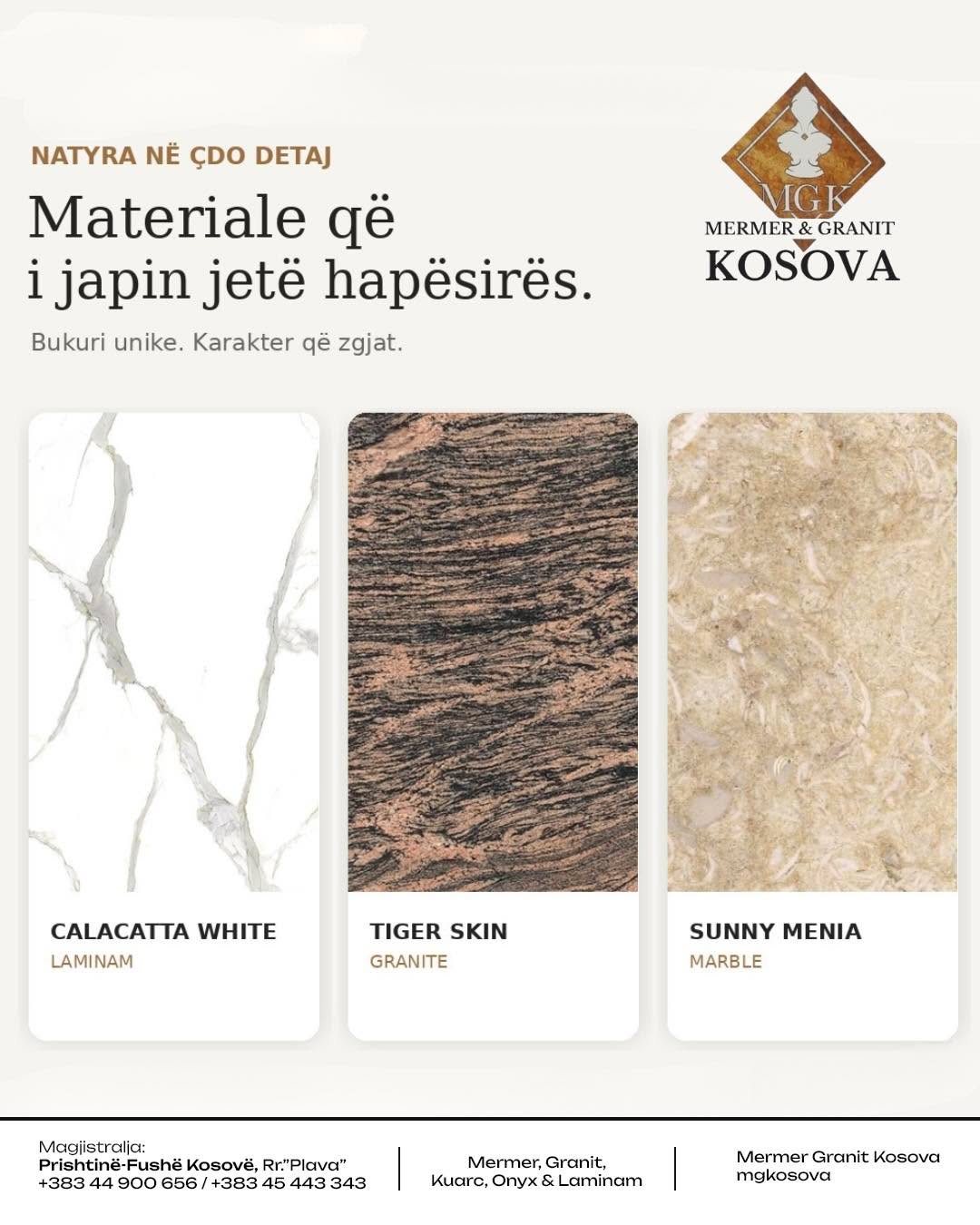 Materiale që i japin karakter çdo hapësire.