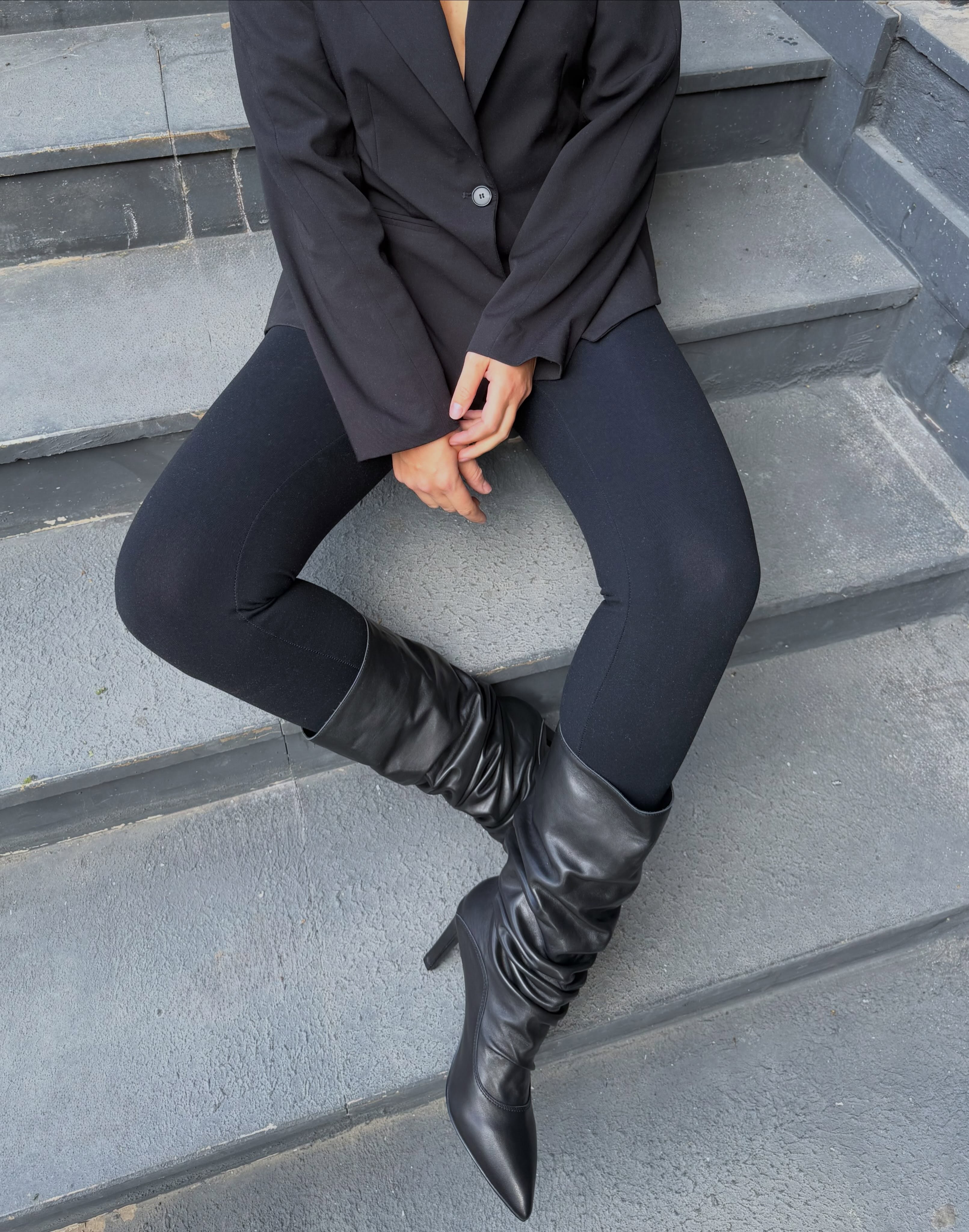 Black boots to all our outfits until further notice