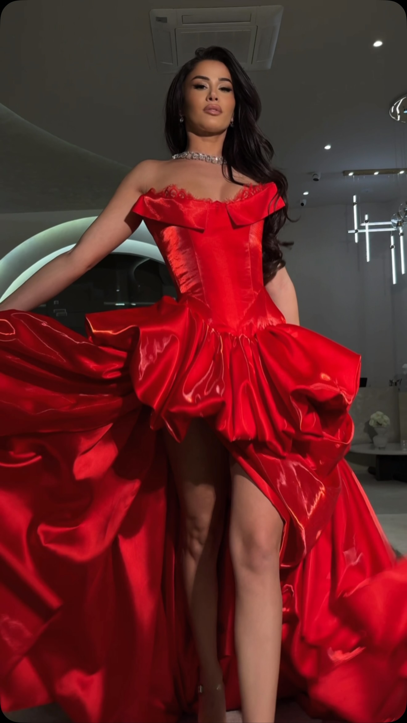 Fall in love with the red dress.