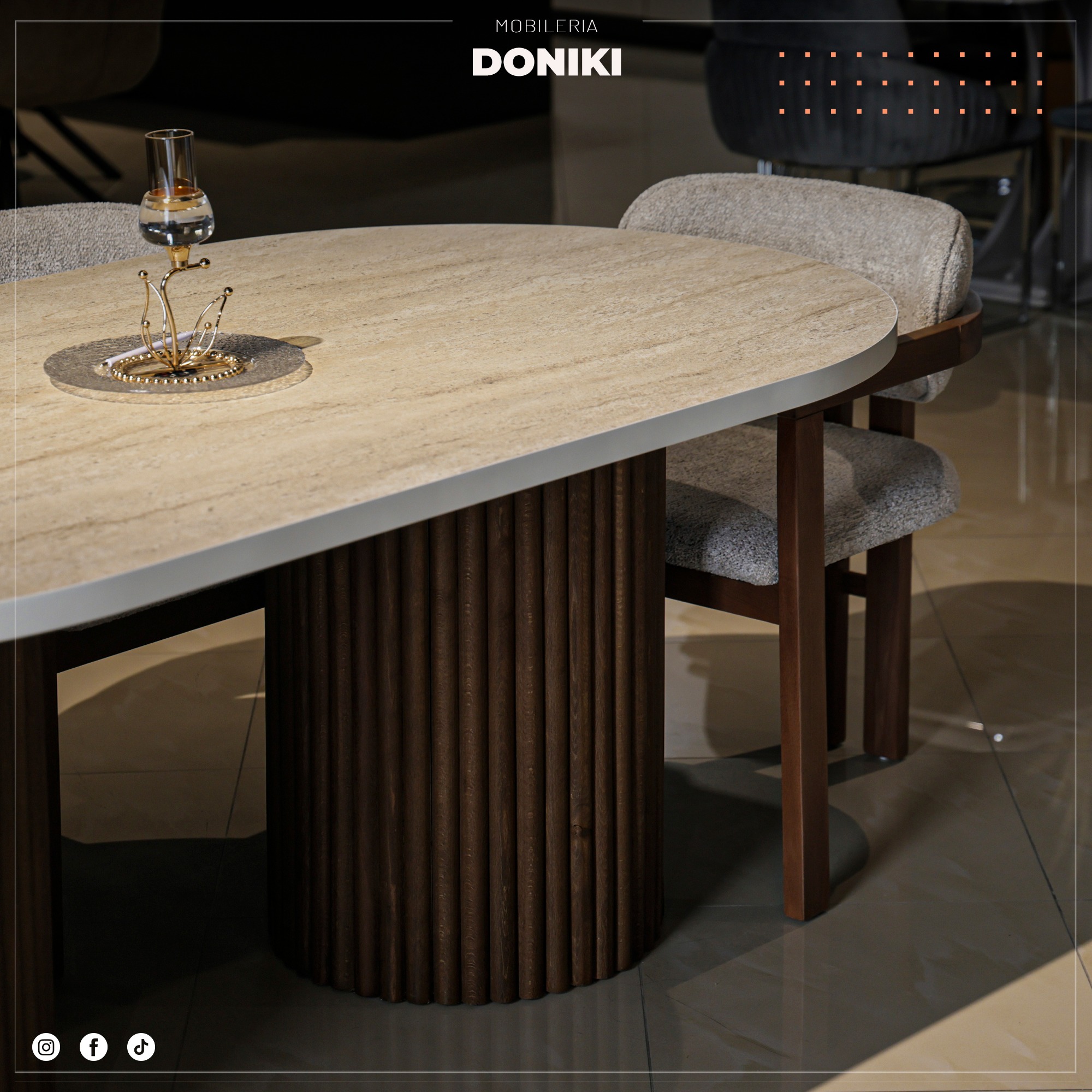 Tavolinë ushqimi me karrige druri – Mobileria Doniki (2)