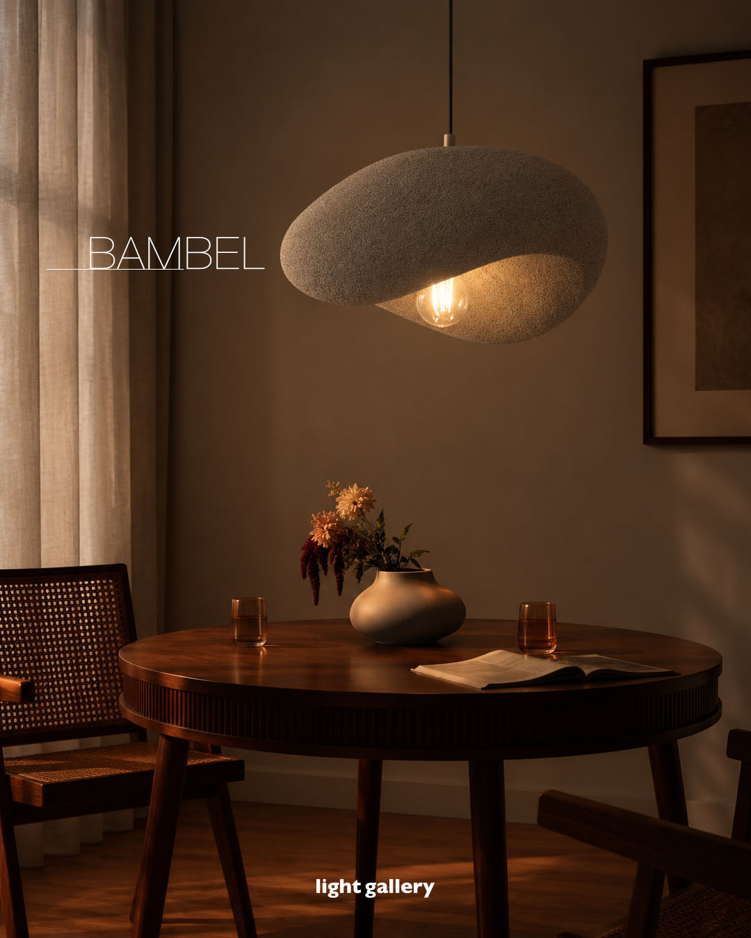 BAMBEL, llambë e varur me formë organike