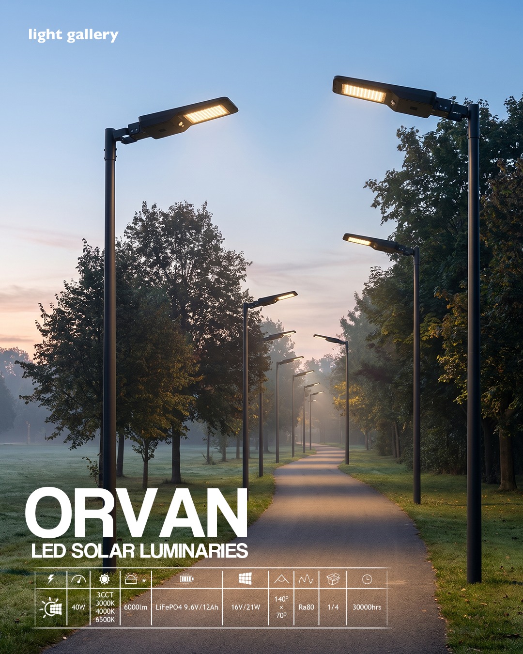 Ndriçim solar për hapësira të jashtme – Light Gallery