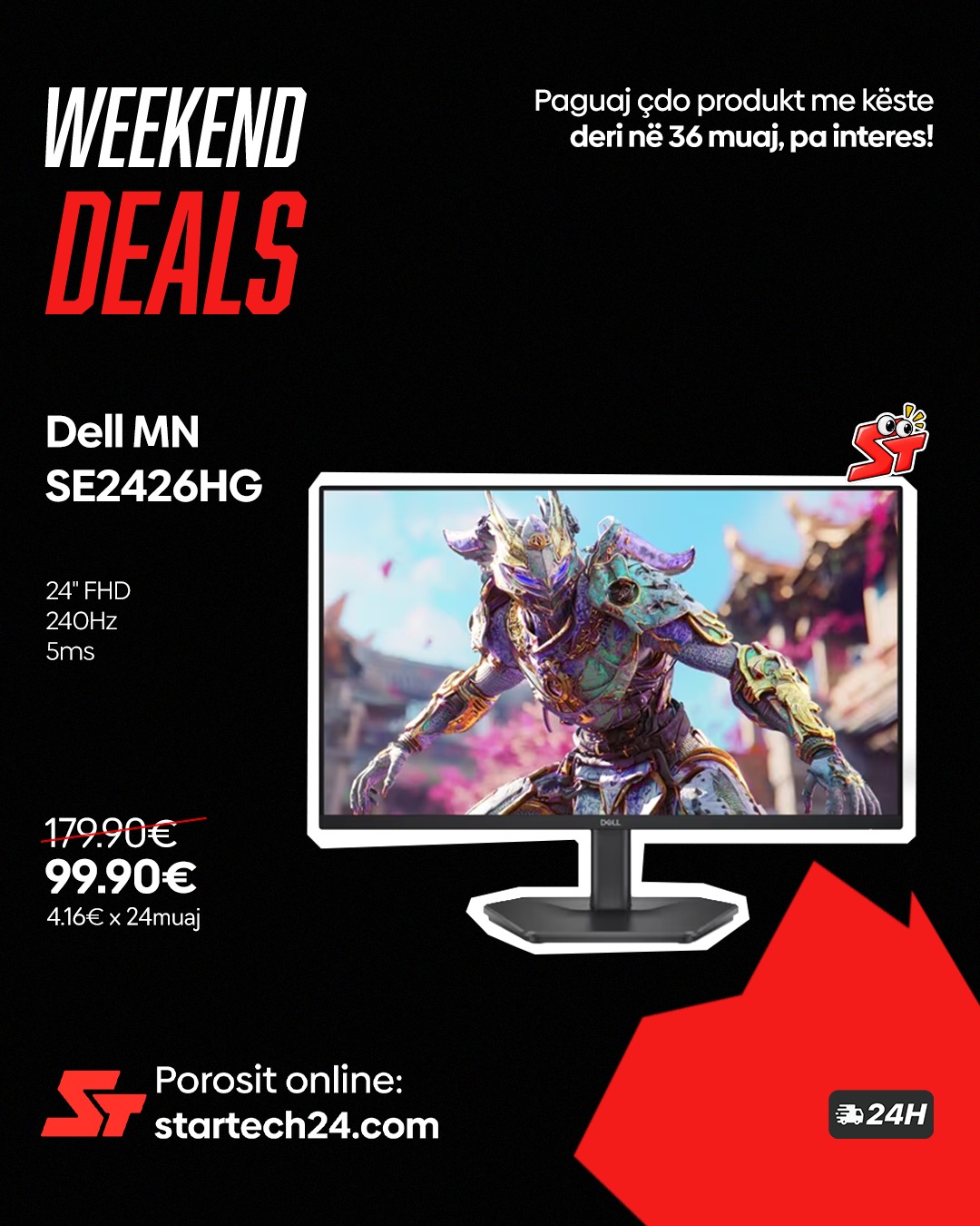 Monitori DELL SE2426HG 24 është një ekran i orientuar për