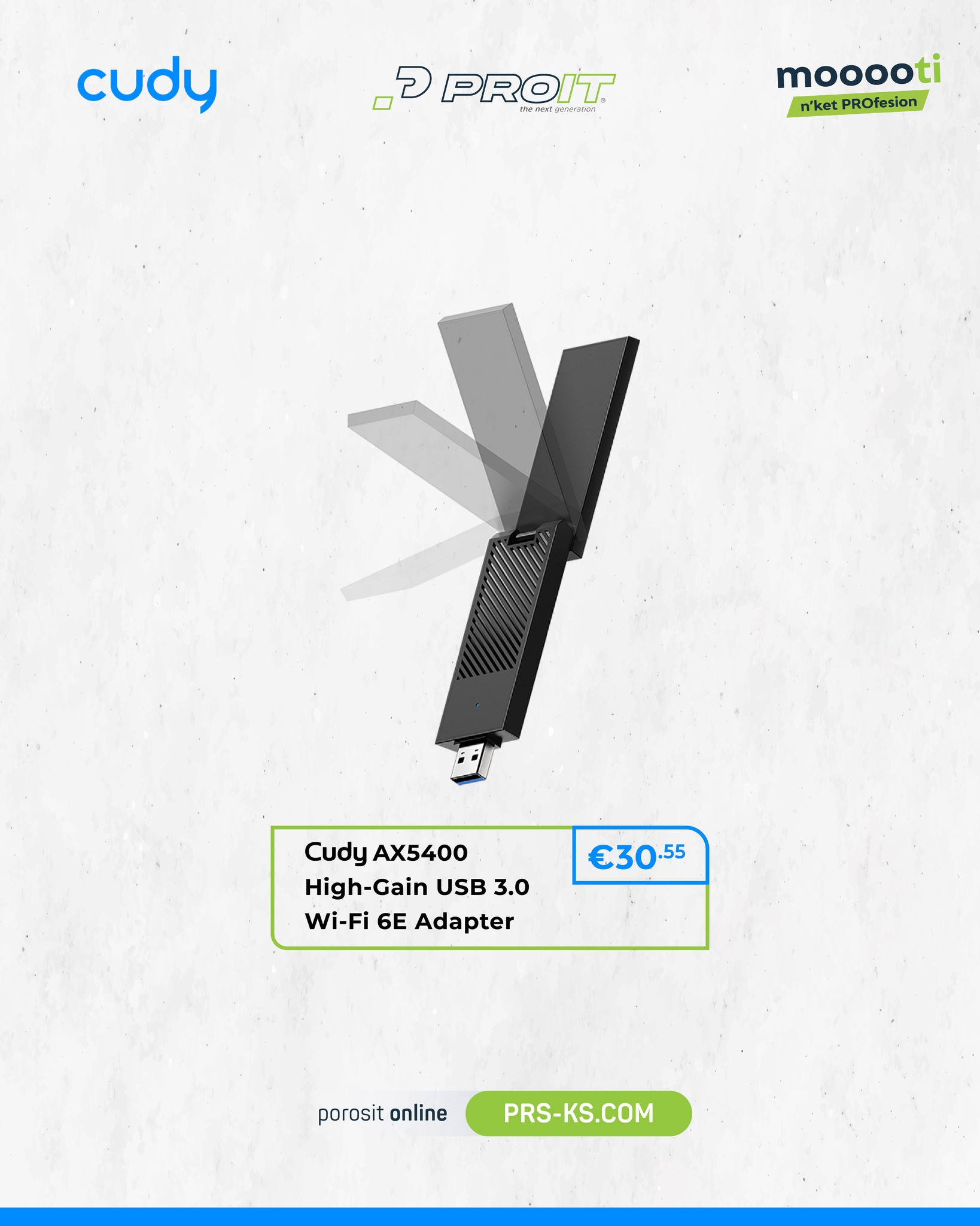 Cudy AX5400 – Wi-Fi 6E USB Adapter