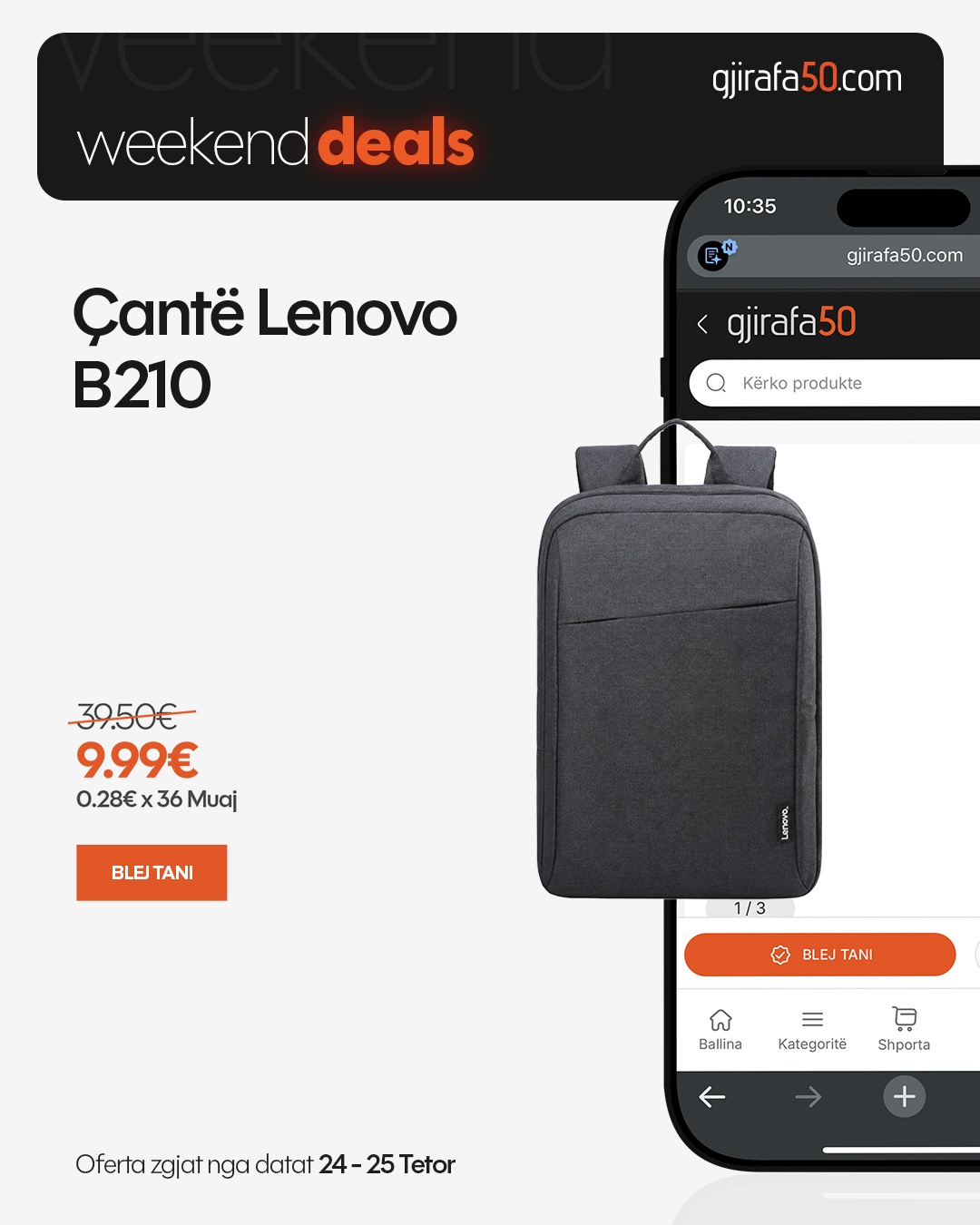 Çanta që nuk mungon në asnjë ditë Çanta e shpinës Lenovo