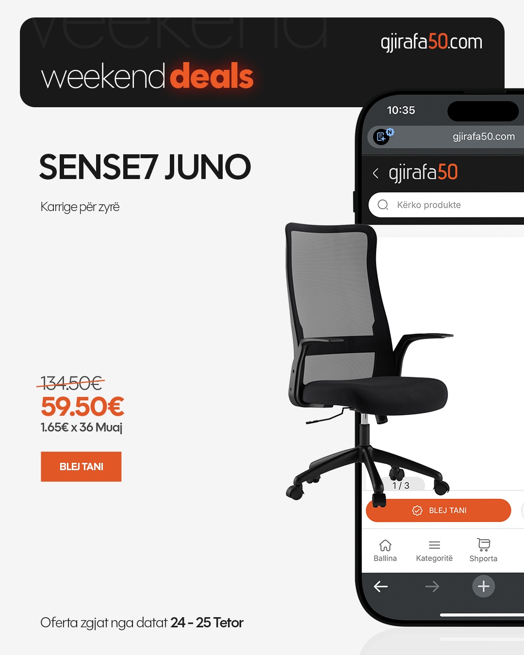 Karrige zyre SENSE7 JUNO ergonomike