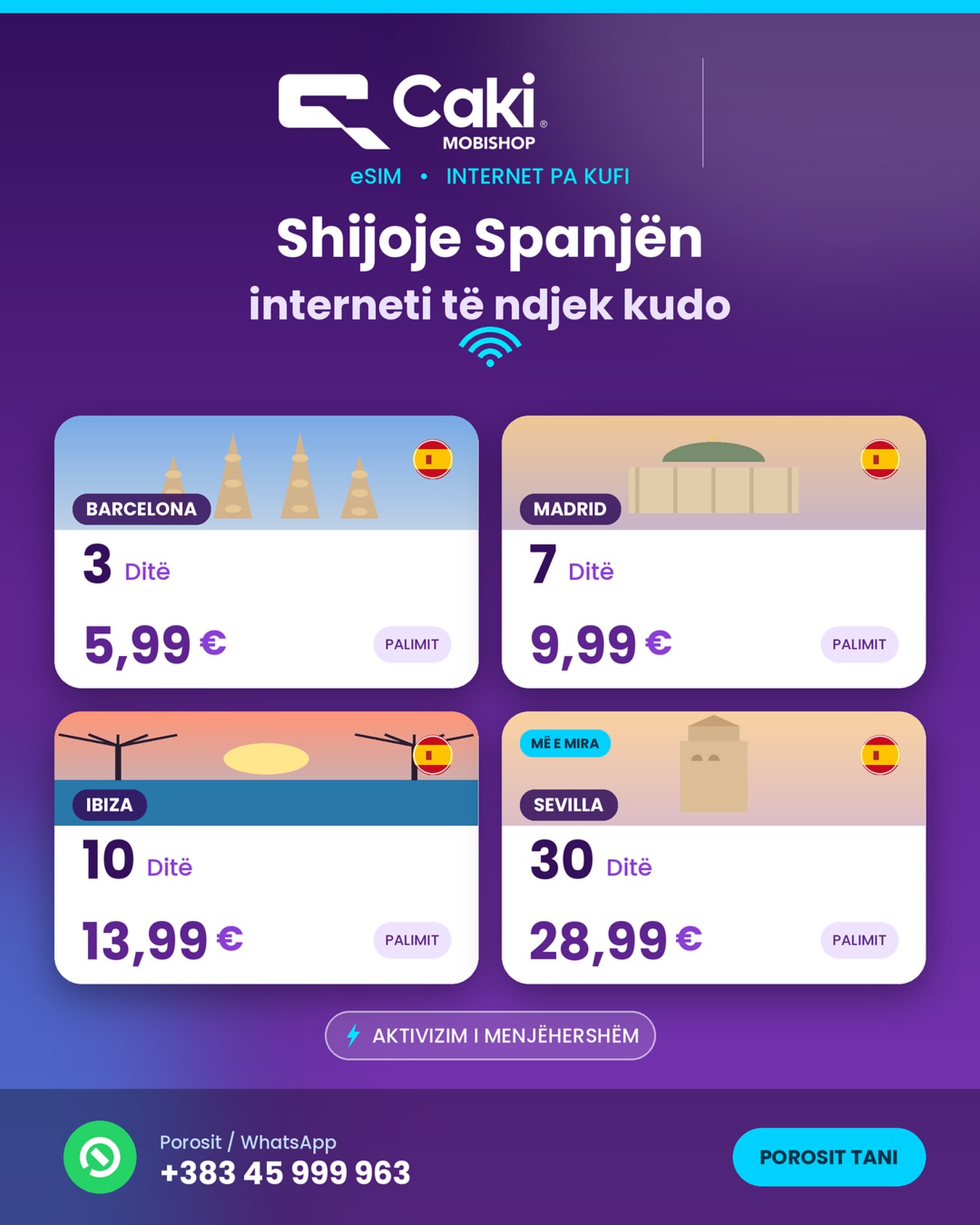 Udhëton për në Spanjë? – Mobishop CAKI