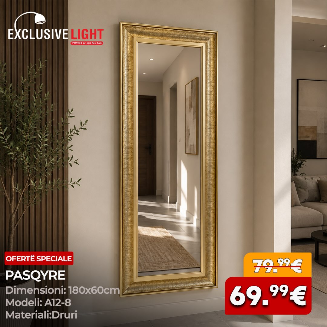 Pasqyrë 180×60 cm – Exclusive Lights & Home