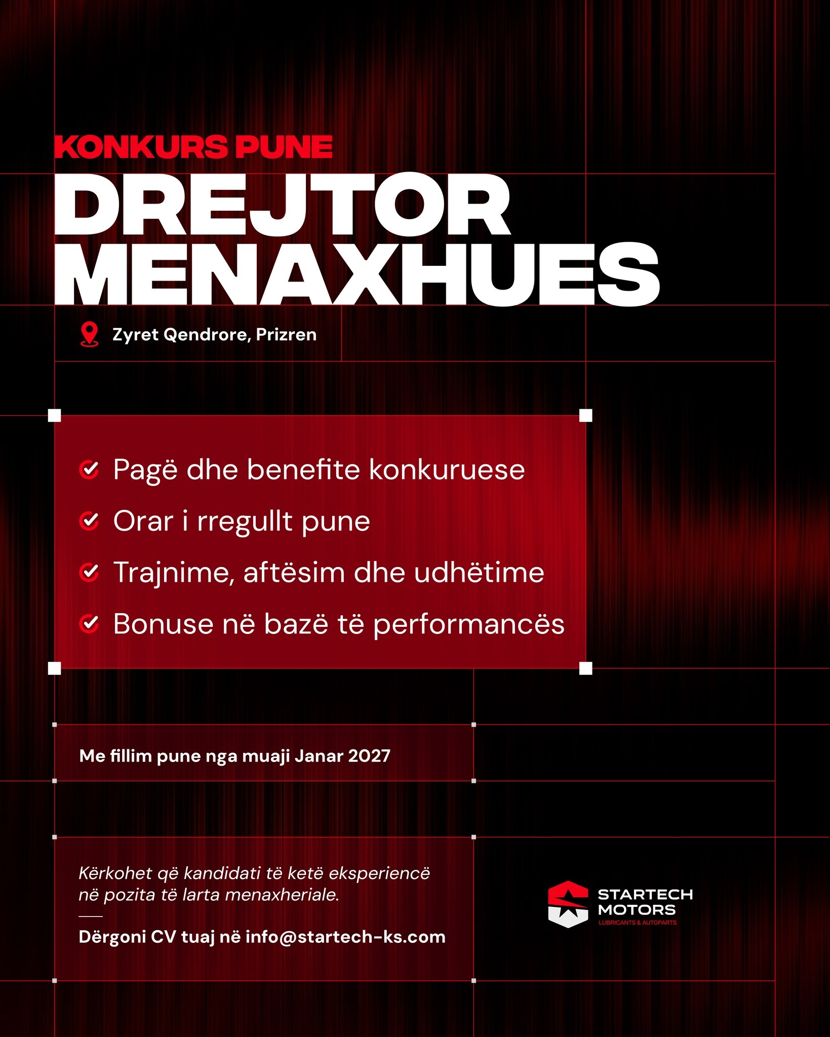Mundësi punësimi drejtor menaxhues