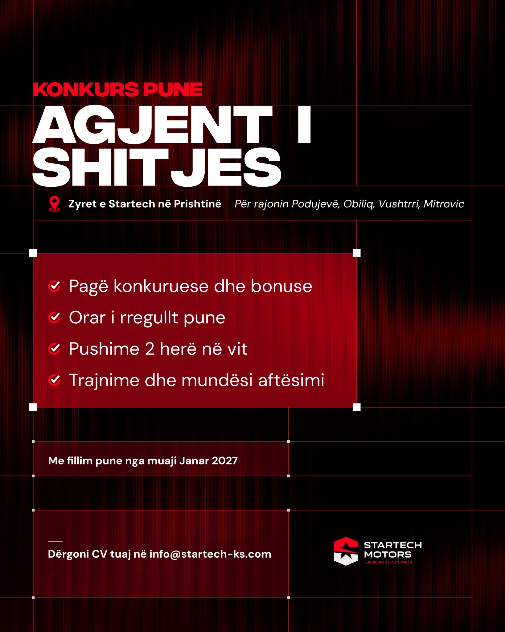 Konkurs pune agjent i shitjes