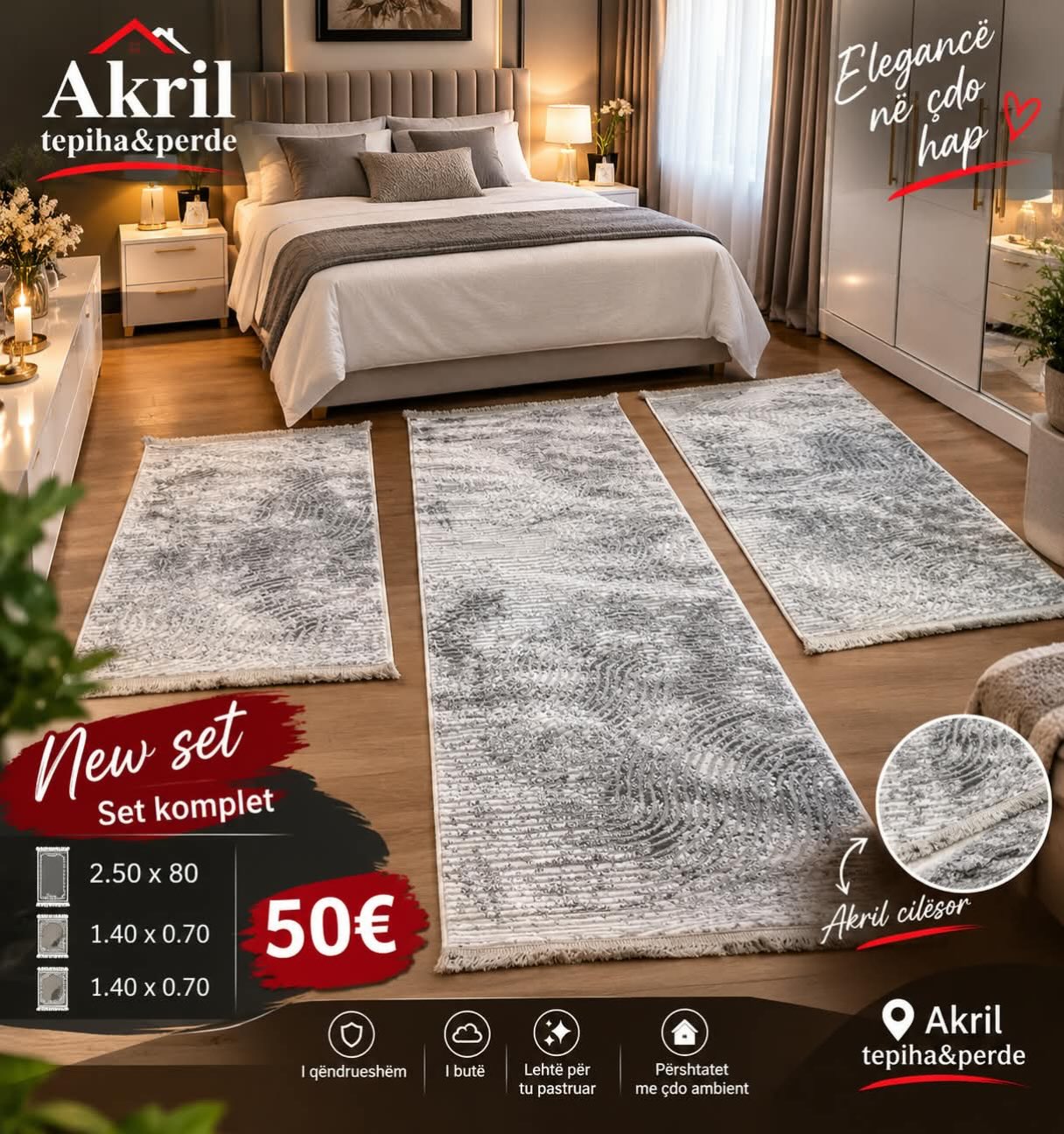 Moda nga AKRIL Tepiha & Perde
