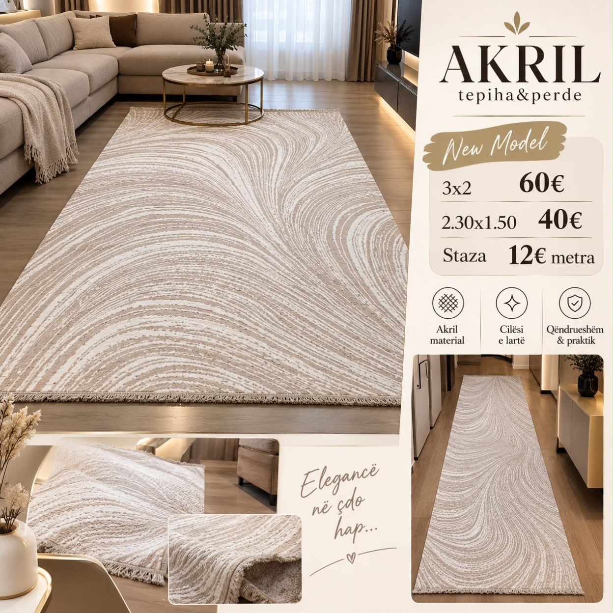 Moda nga AKRIL Tepiha & Perde