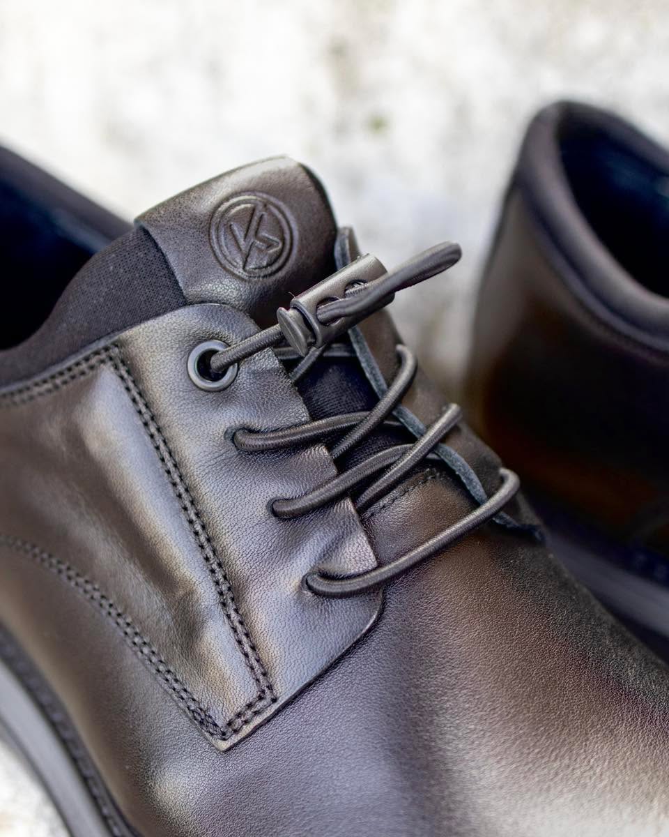 Këpucë formale, me lidhësa stretch. – Luciani Bellini Footwear (3)