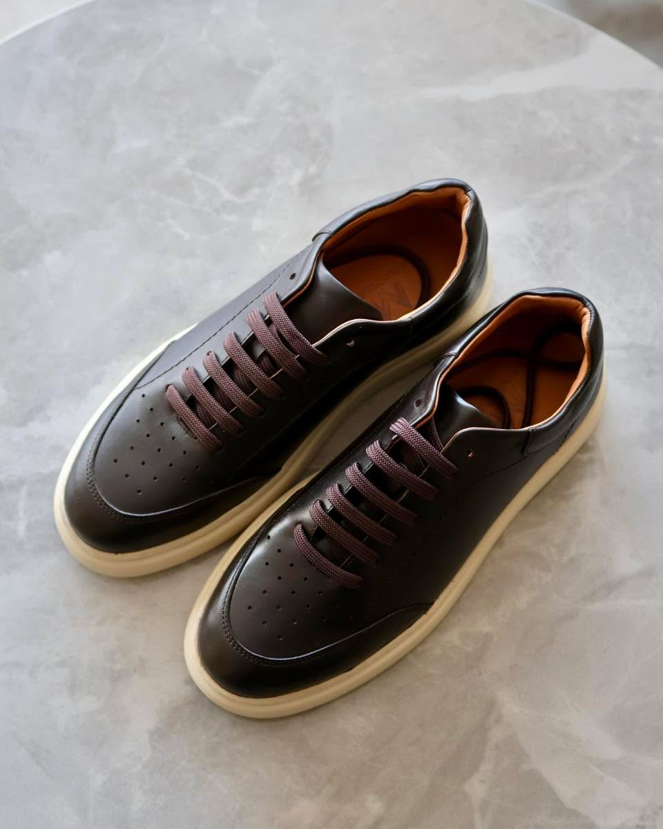 Patikë ngjyrë kafe me platformë EVA ngjyrë krem. – Luciani Bellini Footwear (2)