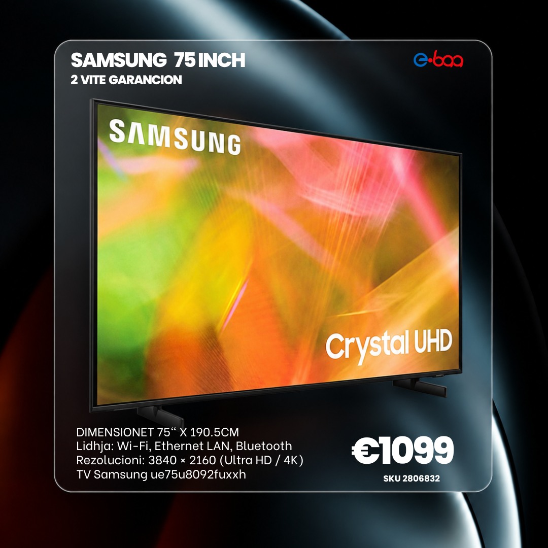 Televizori Samsung UE75U8092FUX XH me ekran gjigant 75 inç