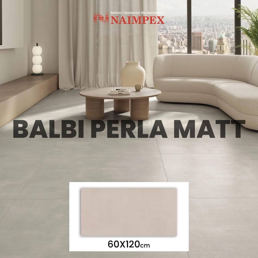 Pllakë Porcelani Balbi perla matt White 60x120cm