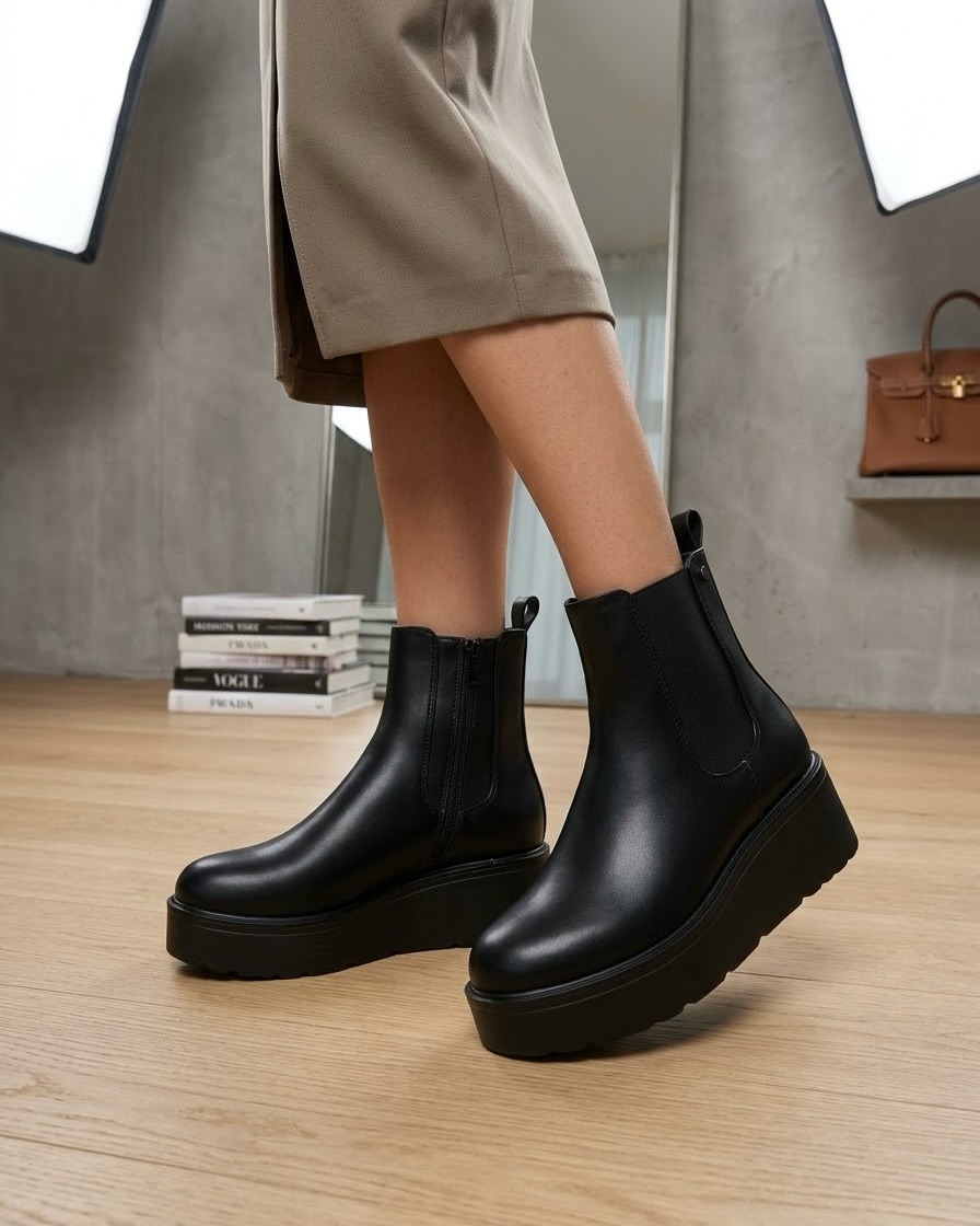 Platform leather boots New collection