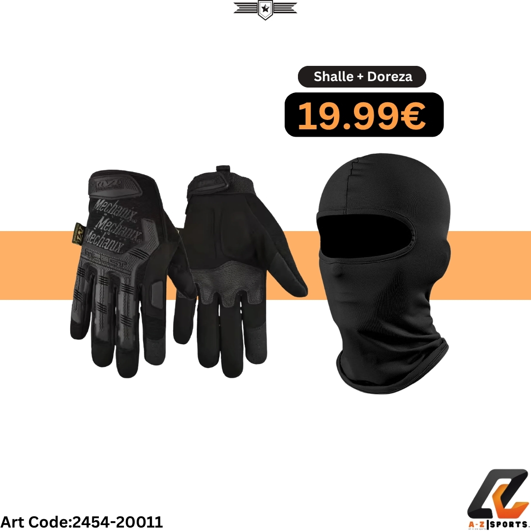 Doreza Mechanics të Zeza + Maskë Balaclava