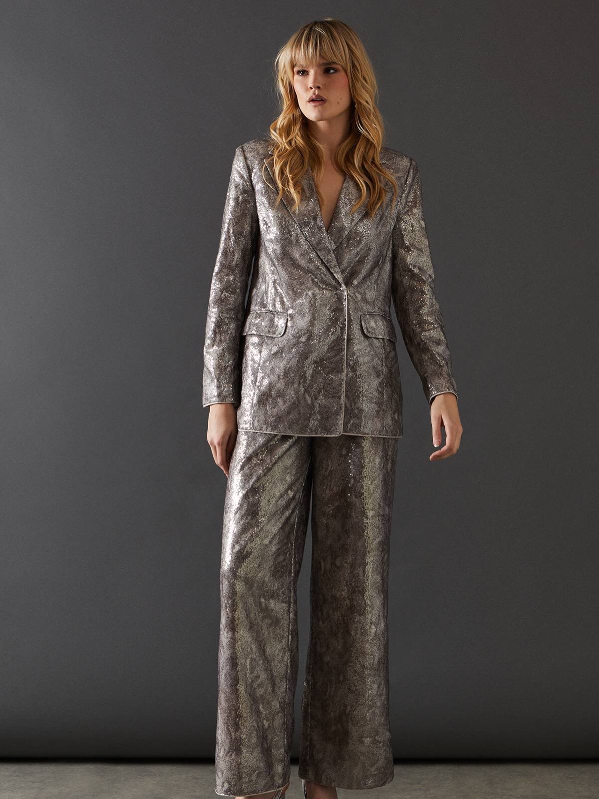 Snake Print Sequin Blazer-38