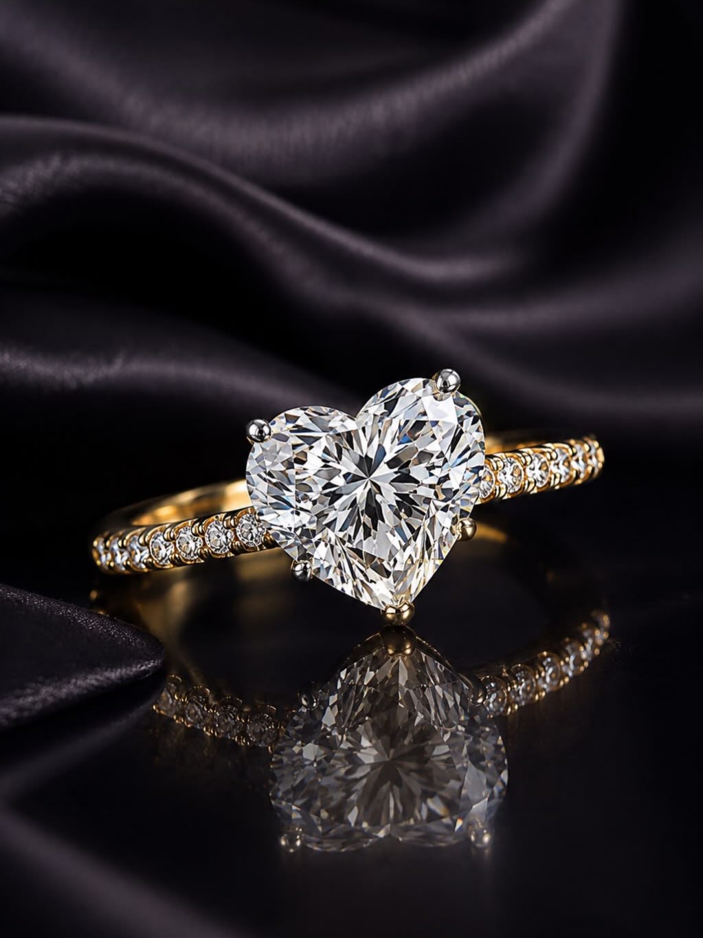 Heart gold ring