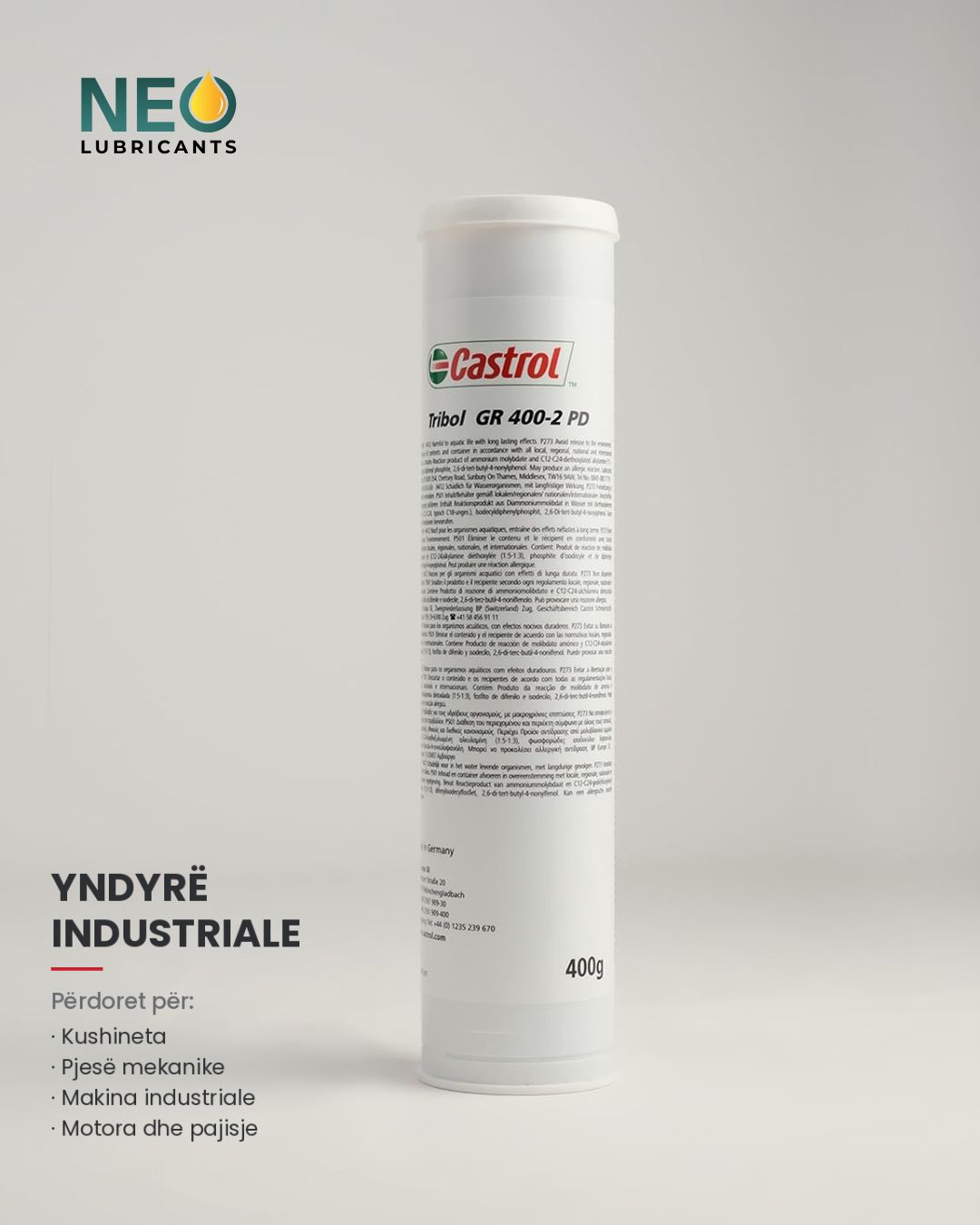 Yndyrë industriale për lubrifikimin e motorëve dhe pajisjeve