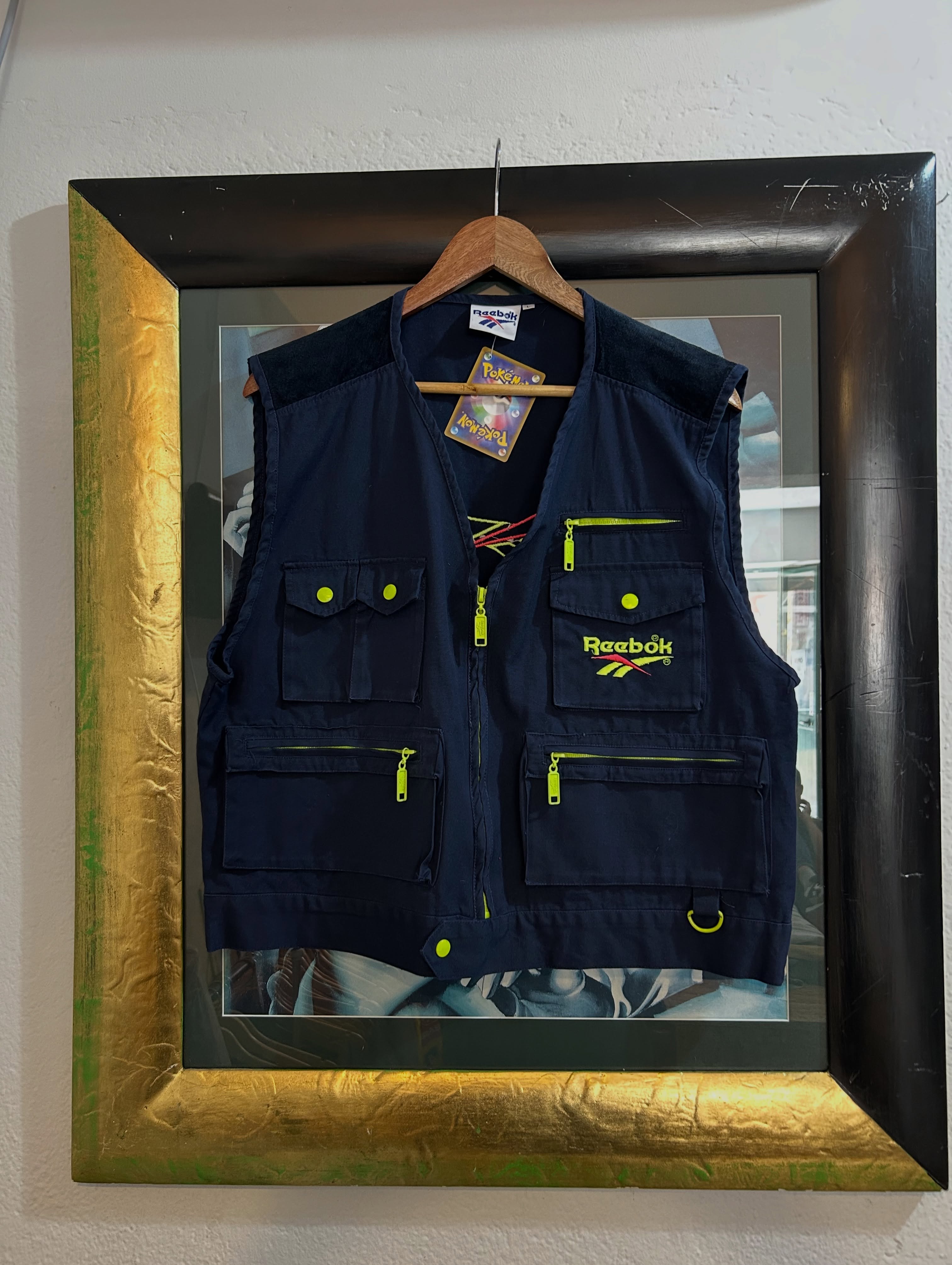 Jelek Reebok blu i errët me xhepa L – 1998 VINTAGE STORE