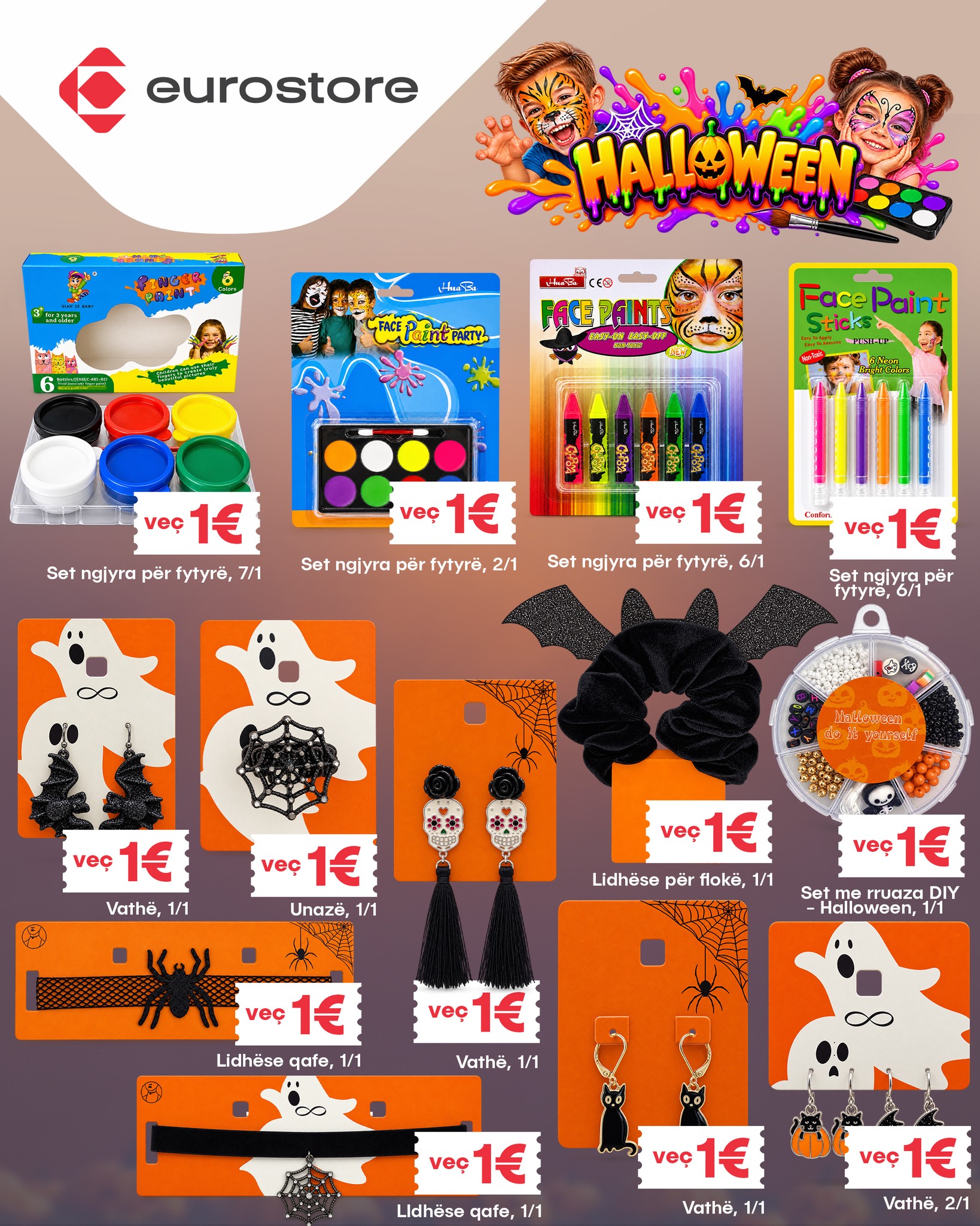 Artikuj për Halloween dhe ngjyra për fytyrë – Eurostore