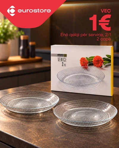 Set me 2 enë qelqi për servirje