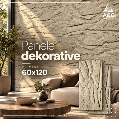 Panele dekorative muri me teksturë guri 60x120
