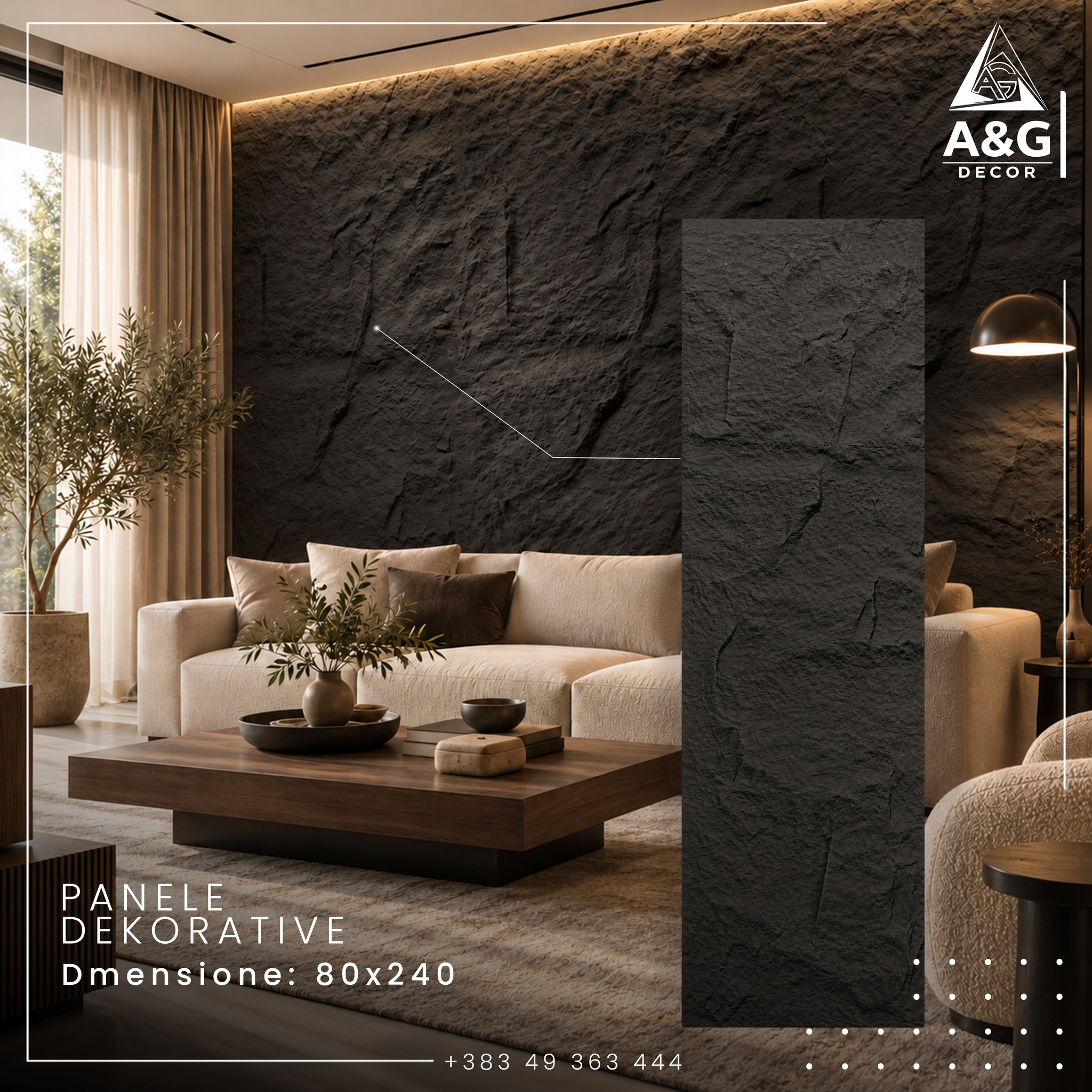 Panele dekorative 3D për mur të zeza – AG Decor (3)