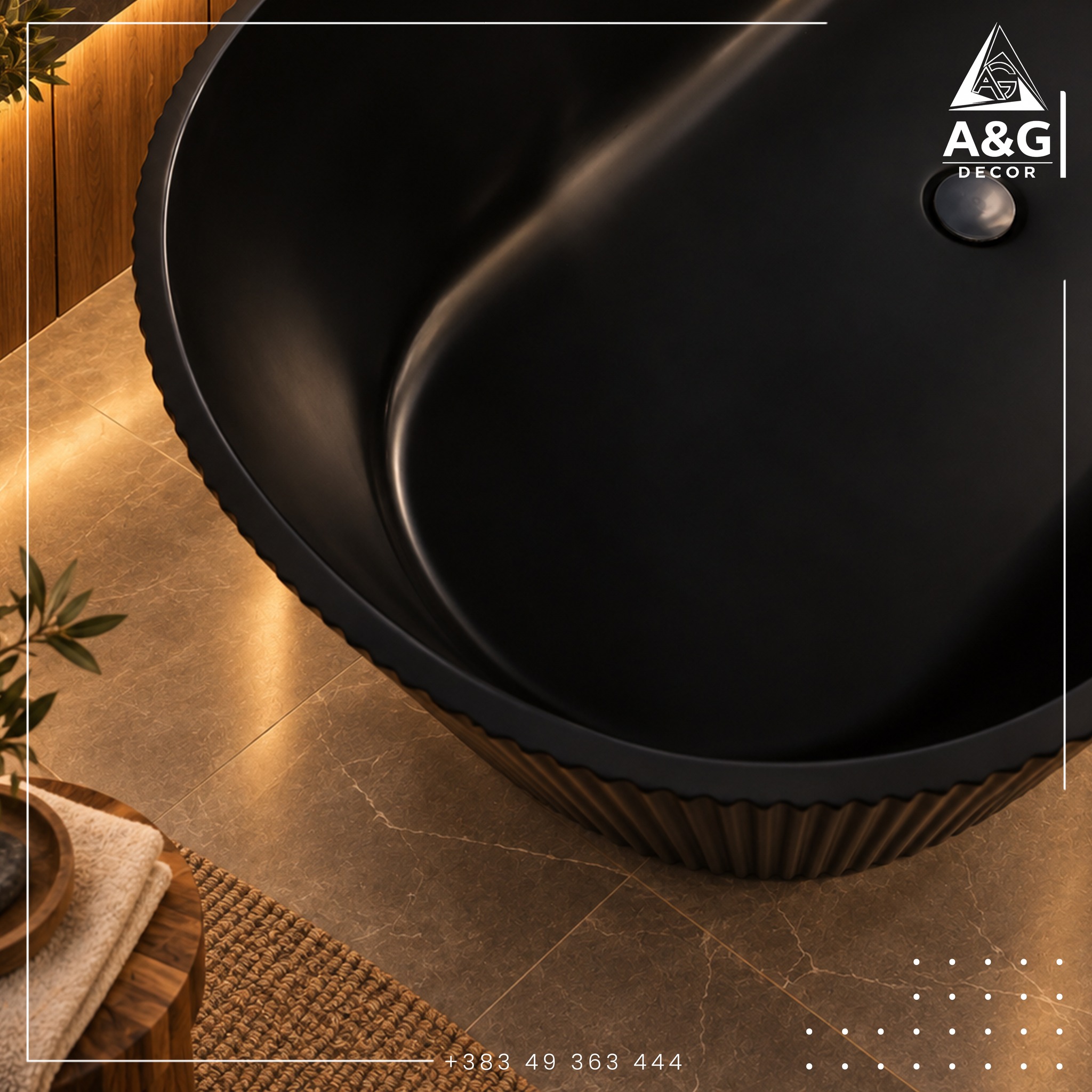Vaskë e zezë e lirë me vija – AG Decor (2)