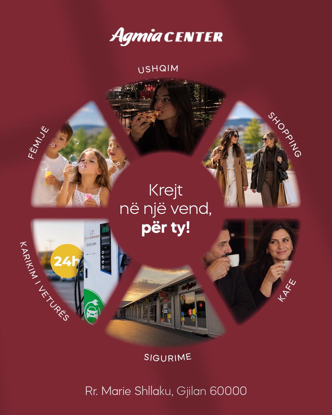 Qendër tregtare me kafe, ushqim dhe shërbime – Agmia Center
