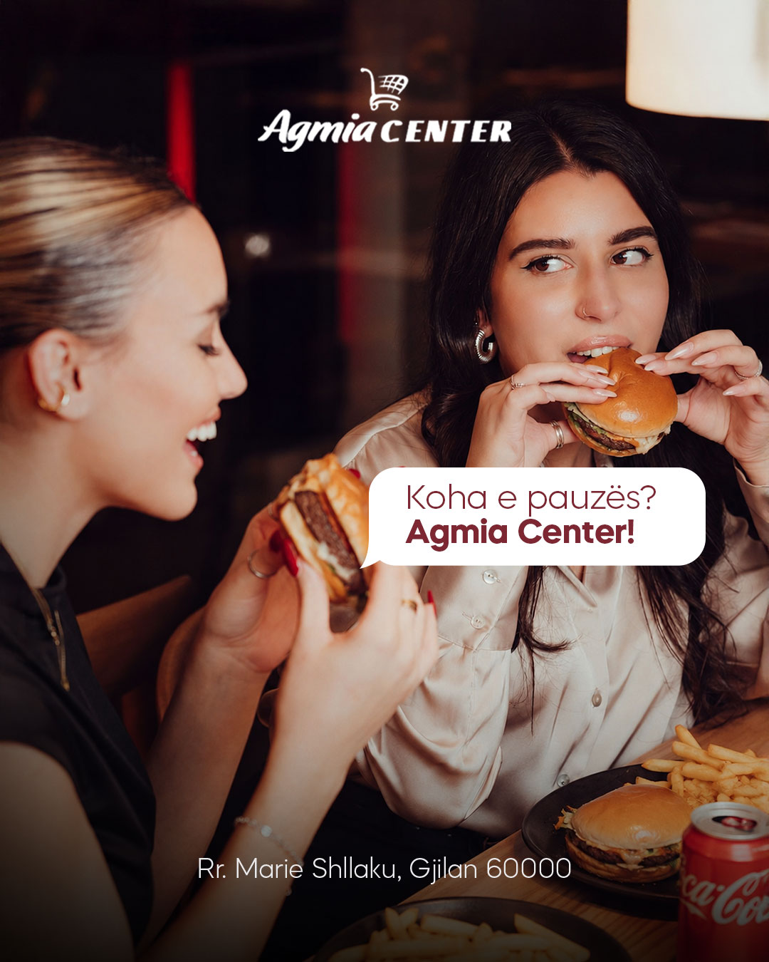 Burger dhe kafe në qendër tregtare – Agmia Center