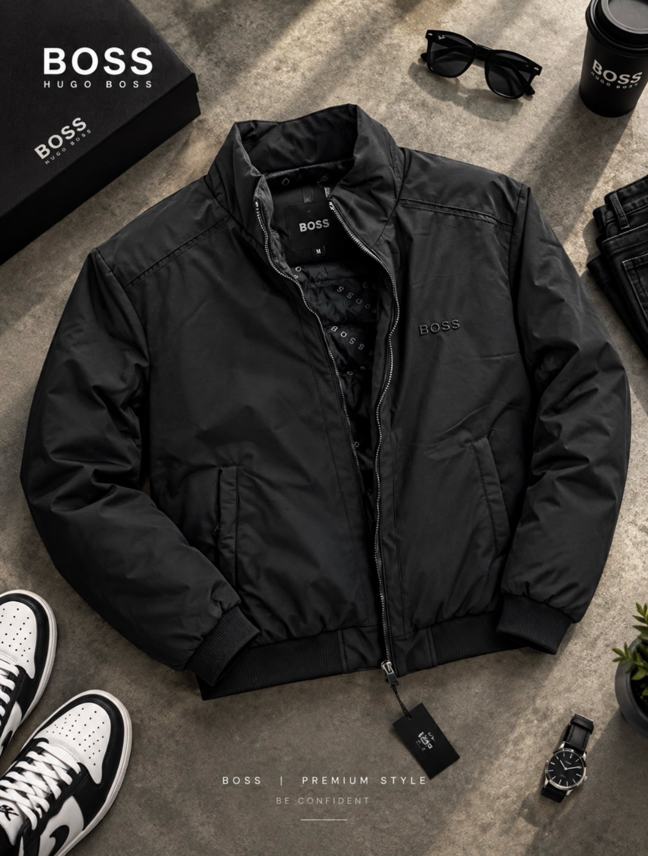 Xhaketë e zezë bomber për meshkuj – ALBI FASHION 🛍️