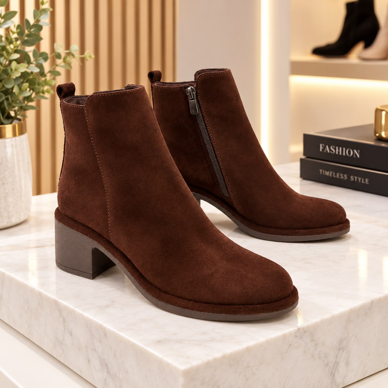 Çizme kafe kamoshi me takë, numrat 36-42 – alp shoes & bags