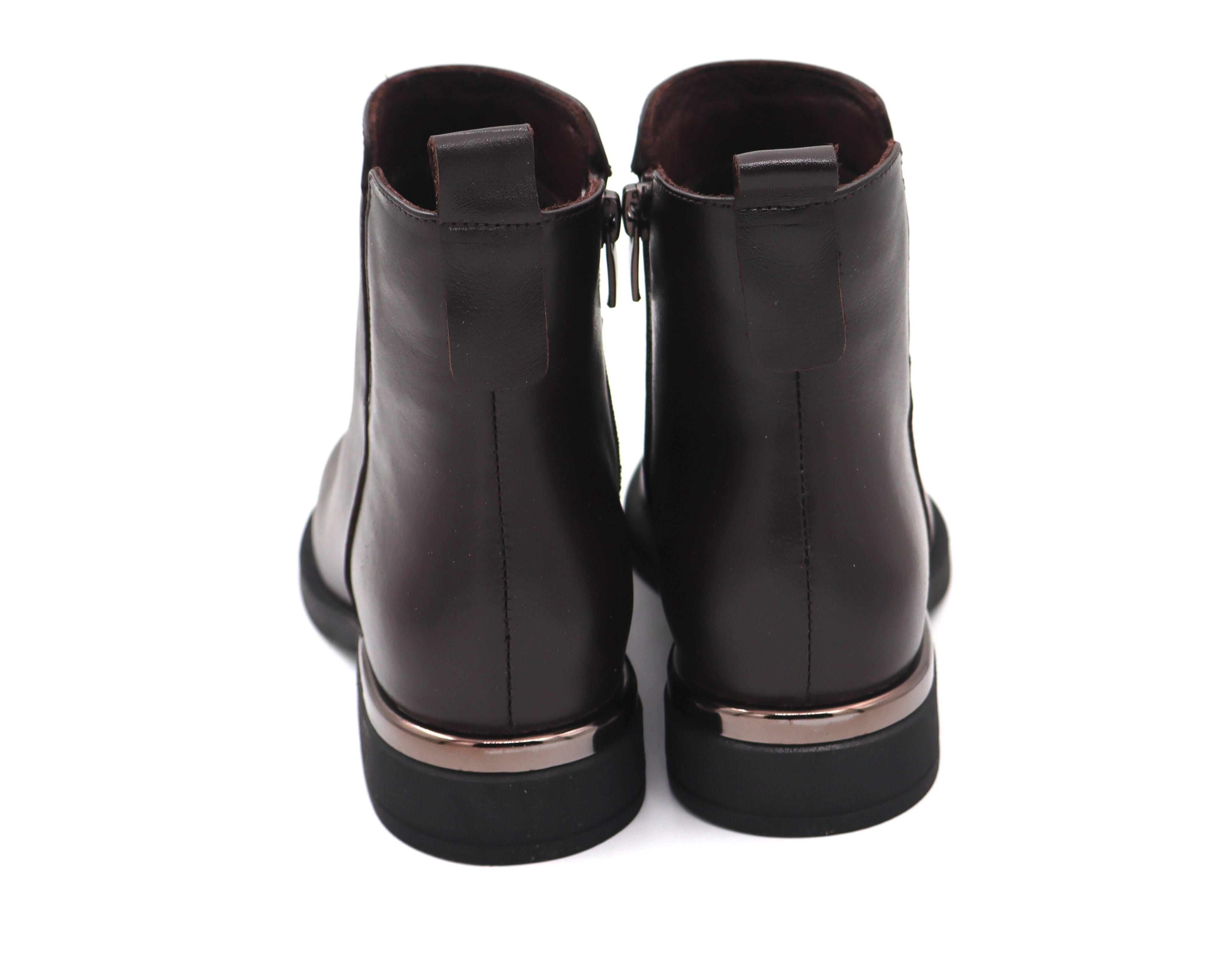 Çizme të shkurtra lëkure ngjyrë kafe të errët – alp shoes & bags (3)