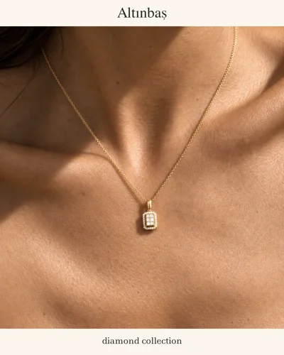 Gjerdan ari me varëse diamanti drejtkëndore