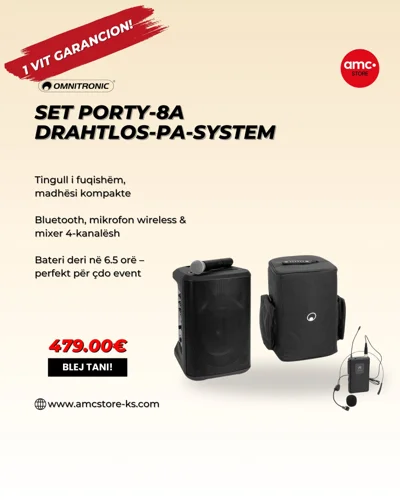 Altoparlant portativ Omnitronic Porty-8A me mikrofon