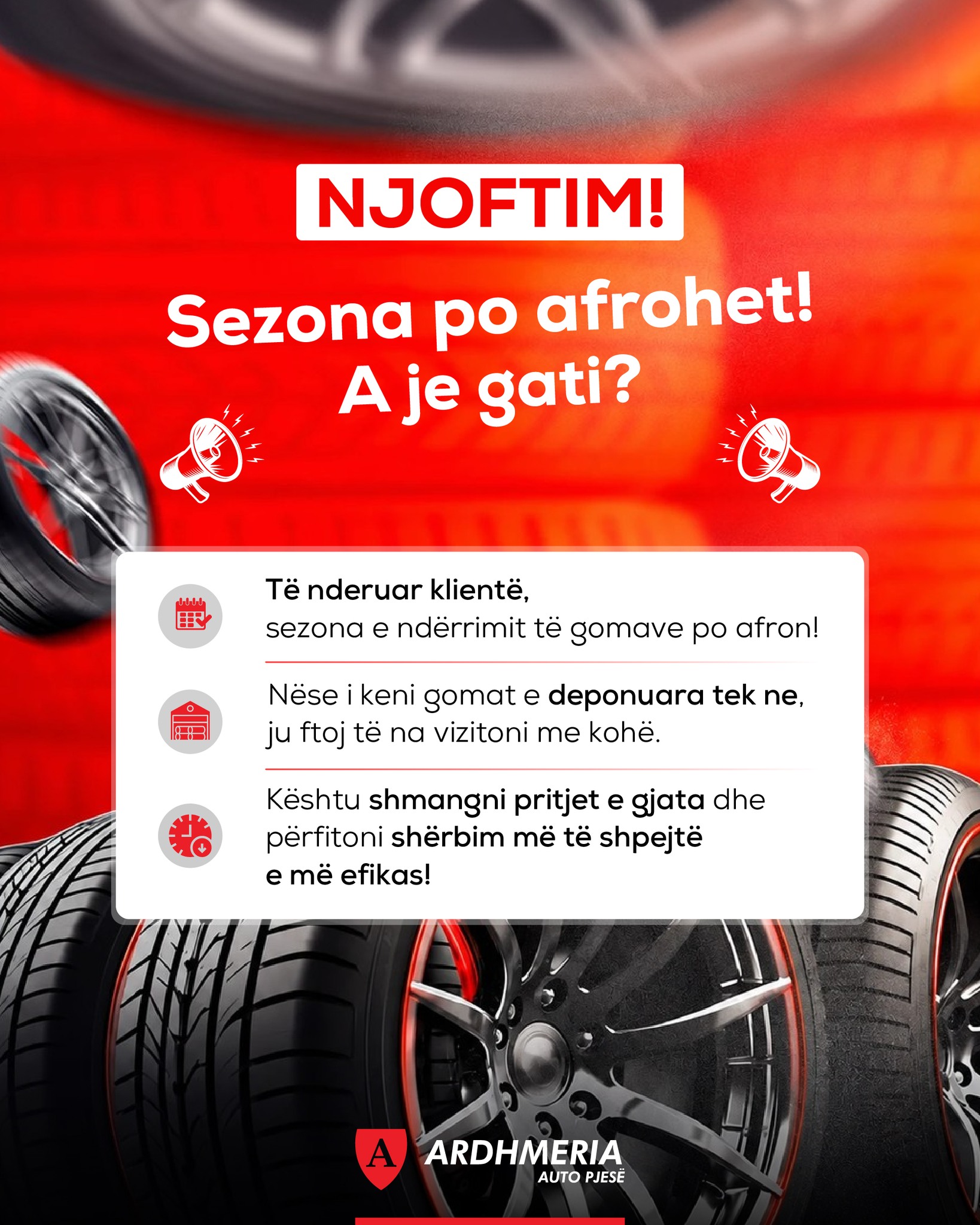 Ndërrimi i gomave për sezonin e dimrit – Auto Pjesë ARDHMERIA