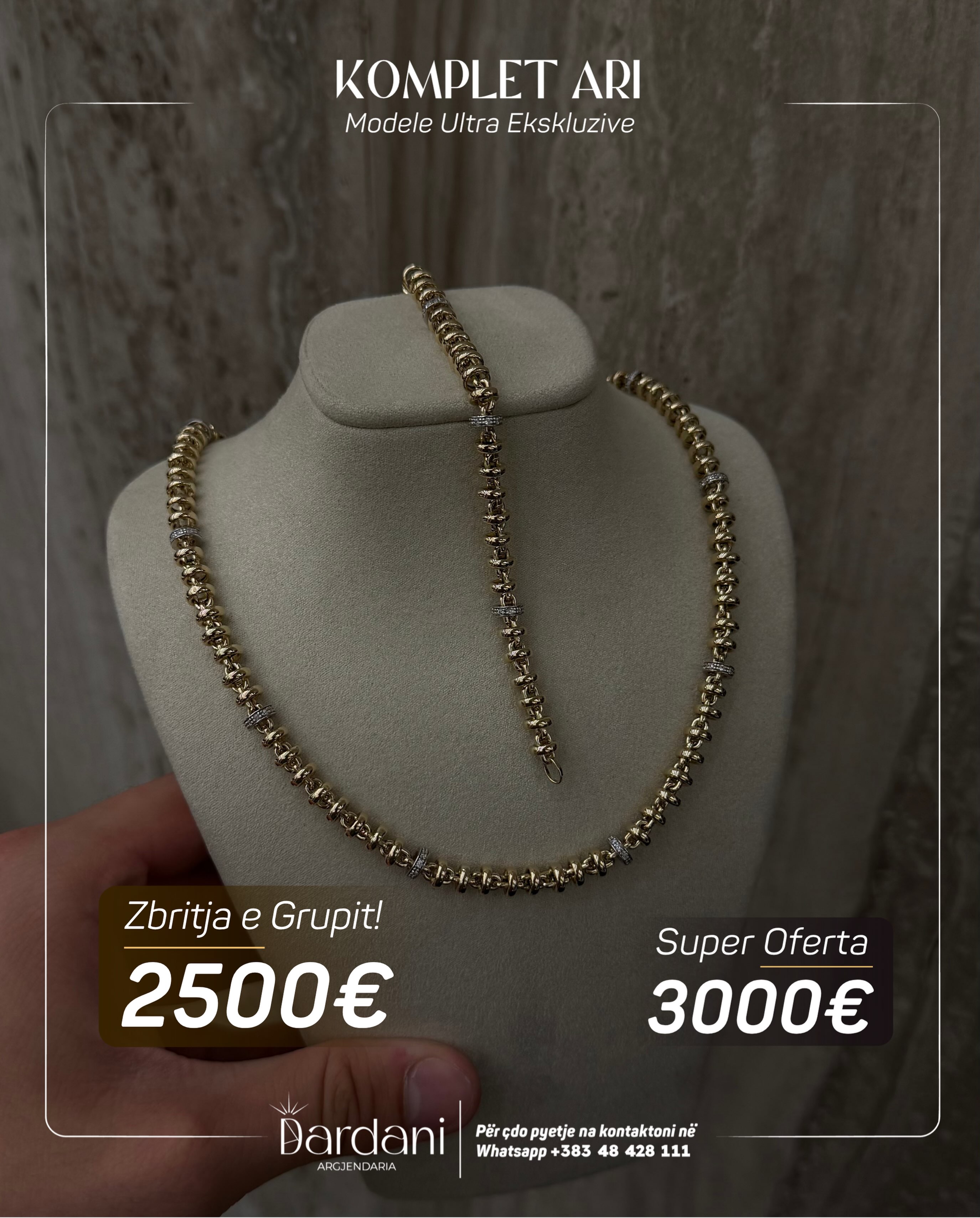 Komplet ari me gjerdan dhe byzylyk – Argjendaria Dardani