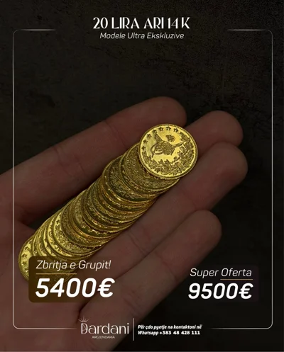 Monedha ari 14 karat 20 lira