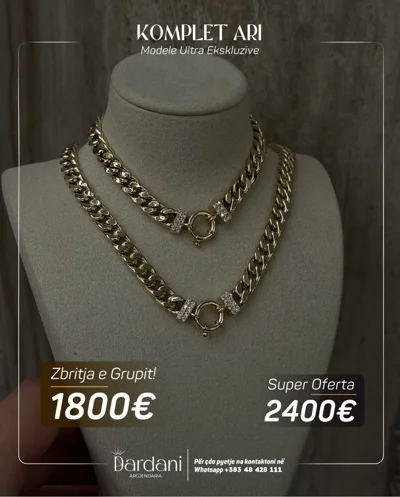 Komplet ari me dy zinxhirë me hallka