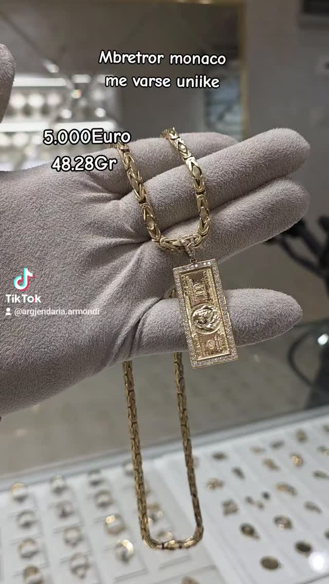 Zinxhir ari monaco 14 karat me varëse – Argjendaria Armondi