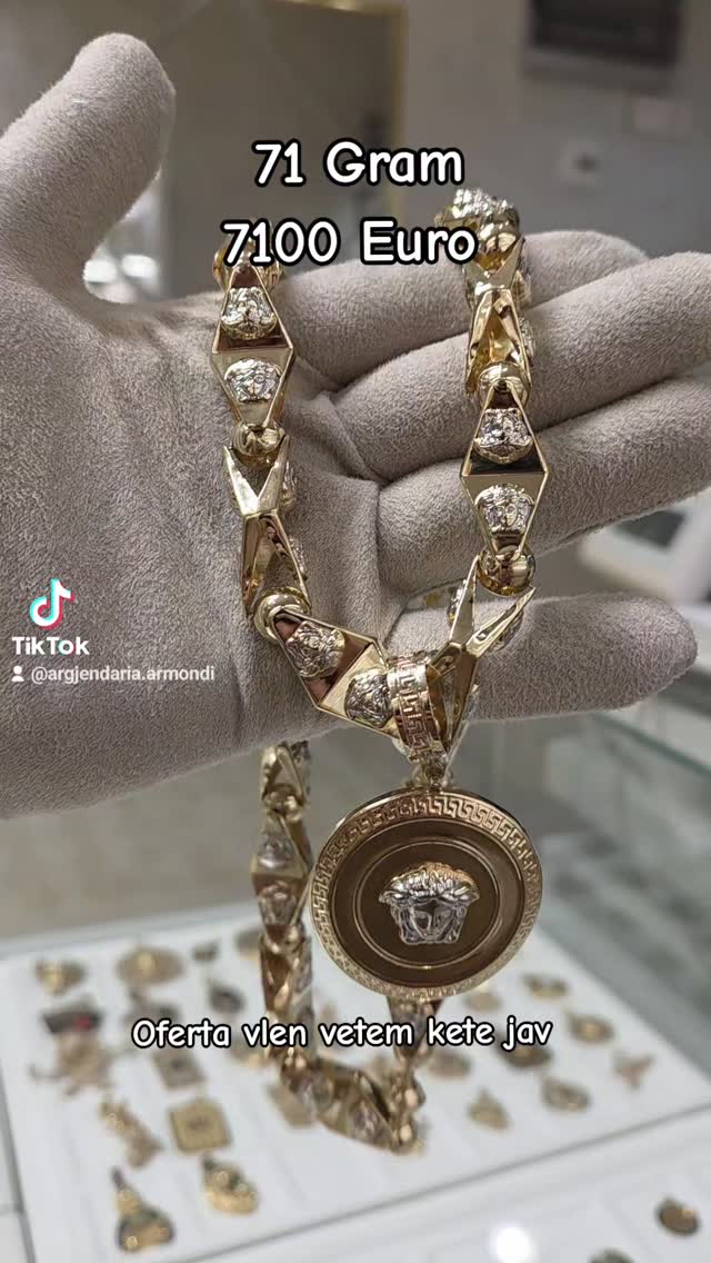 Zinxhir ari i trashë me medalion Versace – Argjendaria Armondi