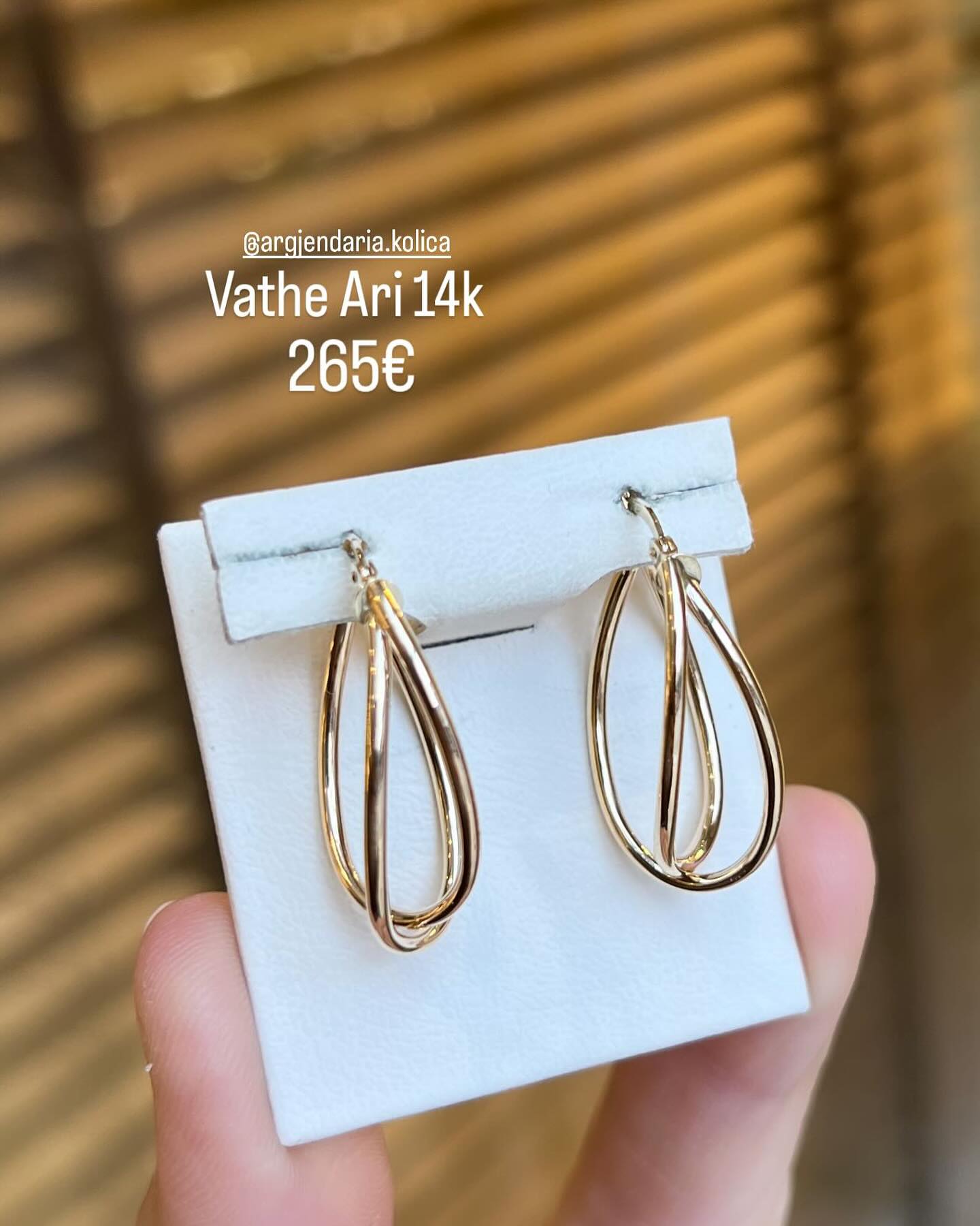 Vathë ari 14 karat rrethore të kryqëzuara – Argjendaria Kolica