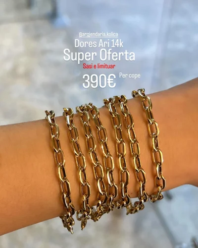 Dorëzore ari 14 karat me hallka të trasha