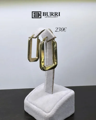 Vathë ari 14 karat drejtkëndore të mëdha