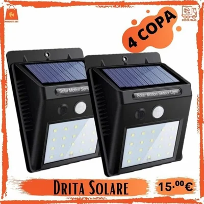 Dritë solare LED me sensor lëvizjeje 4 copë