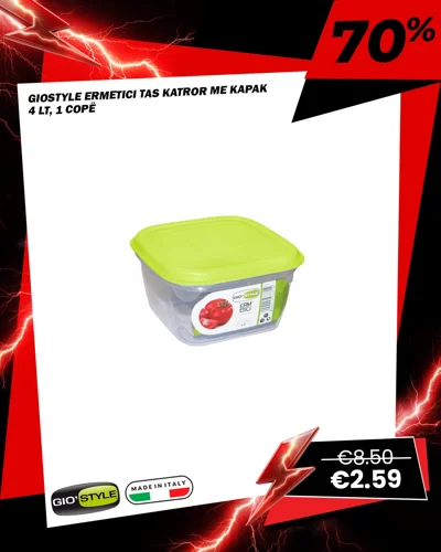Enë hermetike katrore Giostyle 4 litër me kapak