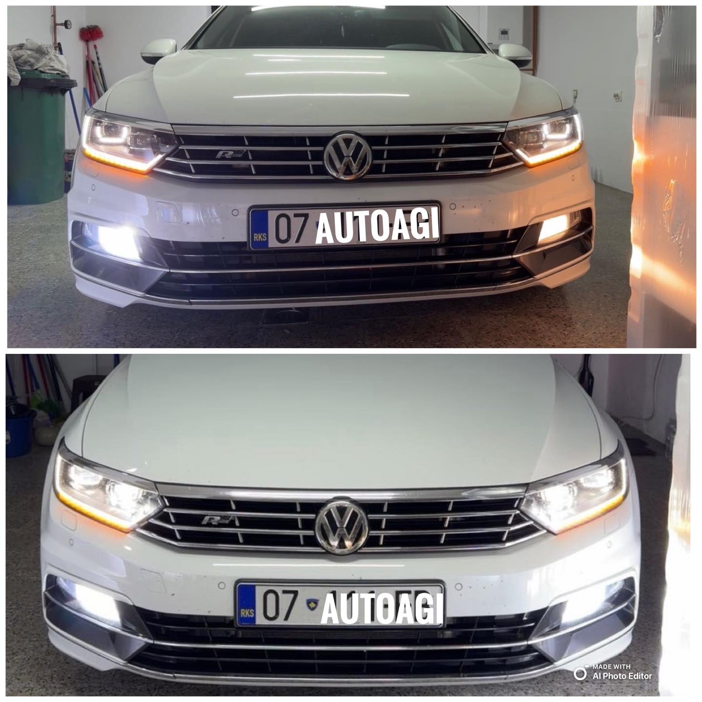 Drita LED mjegulle dhe logo R-Line për Passat B8 – AUTO Dekor AGI